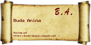 Buda Anina névjegykártya